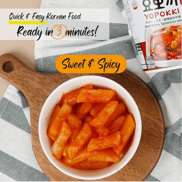 Sweet & Mild Spicy Tteokbokki Cup β served