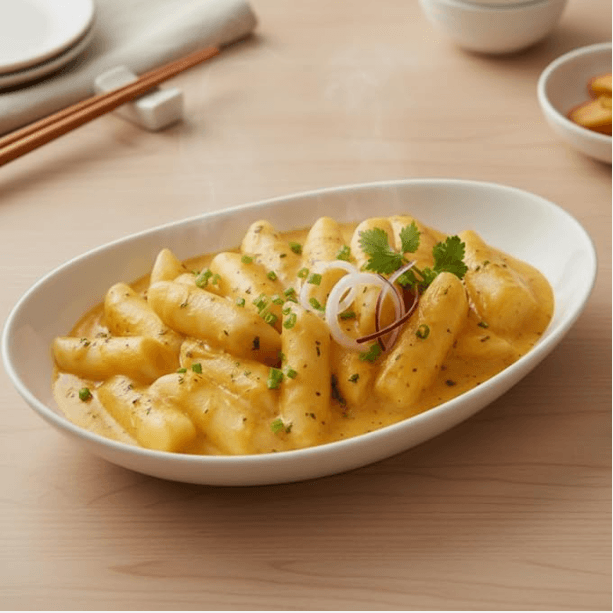 Onion Butter Tteokbokki Cup — served